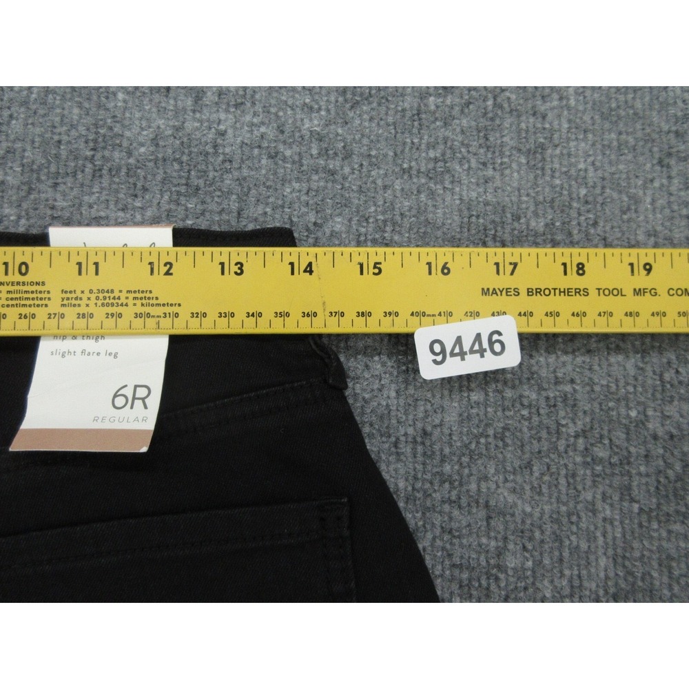 Wonderly Womens Jeans Bootcut NWT Black Mid Rise Slight Flare Stretch 6R - Picture 4 of 11